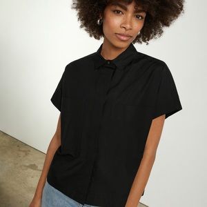 Everlane The Short-Sleeve Box Shirt. Size XXS. Black.